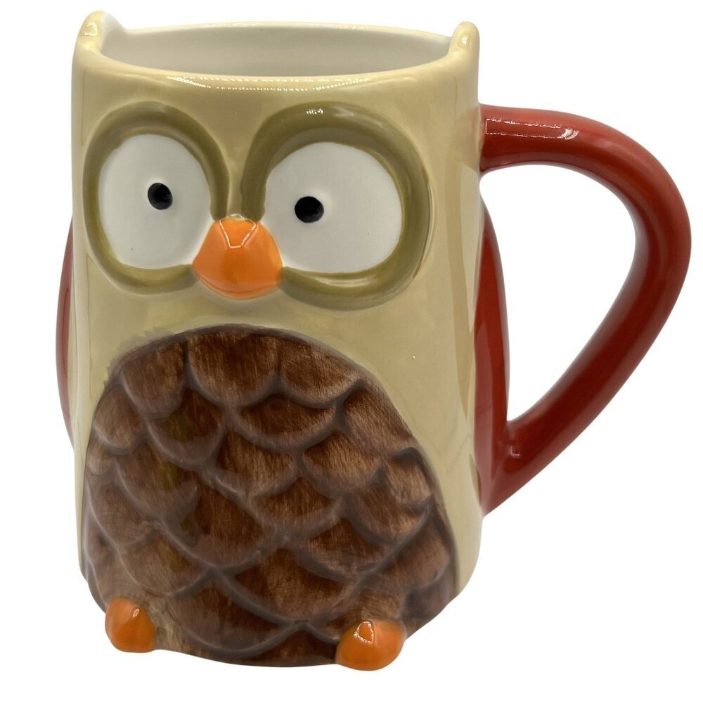 Owl Ceramic Coffee Mug 3D Large Collectable Funny Cocoa Tea Cup By Tag Artsy